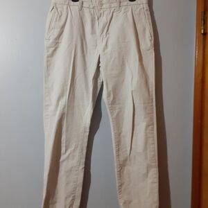 H&M Men's Cream Beige Chinos Pants Size 33 Casual Pockets